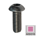 Stainless steel screw, half round head, M5x12mm
